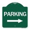 Signmission Designer Series Parking W/ Right Arrow, Green & White Aluminum Sign, 18" x 18", GW-1818-24623 A-DES-GW-1818-24623 - alternate 1